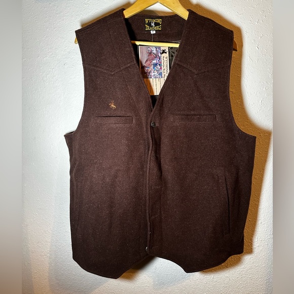 New Wyoming Traders Brown Wool Vest - Picture 4 of 6